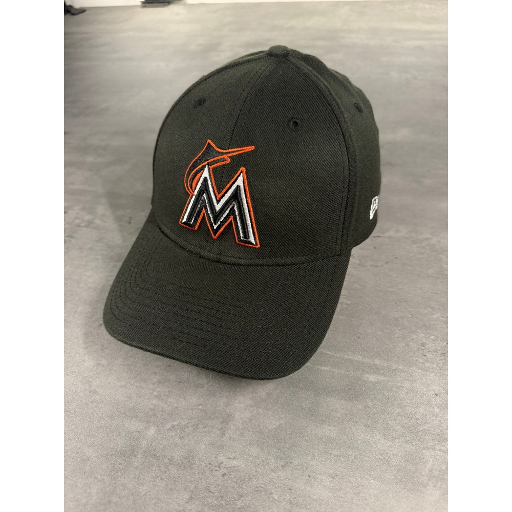 New Era Miami Marlins Baseball Cap 39Thirty‎ Flex Fit L/XL Stretch Orange Logo